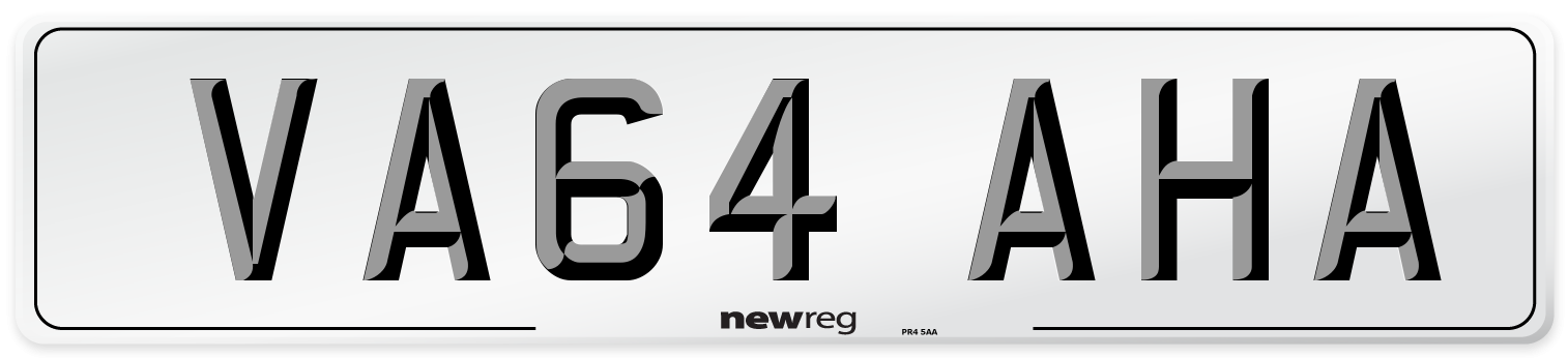 VA64 AHA Number Plate from New Reg